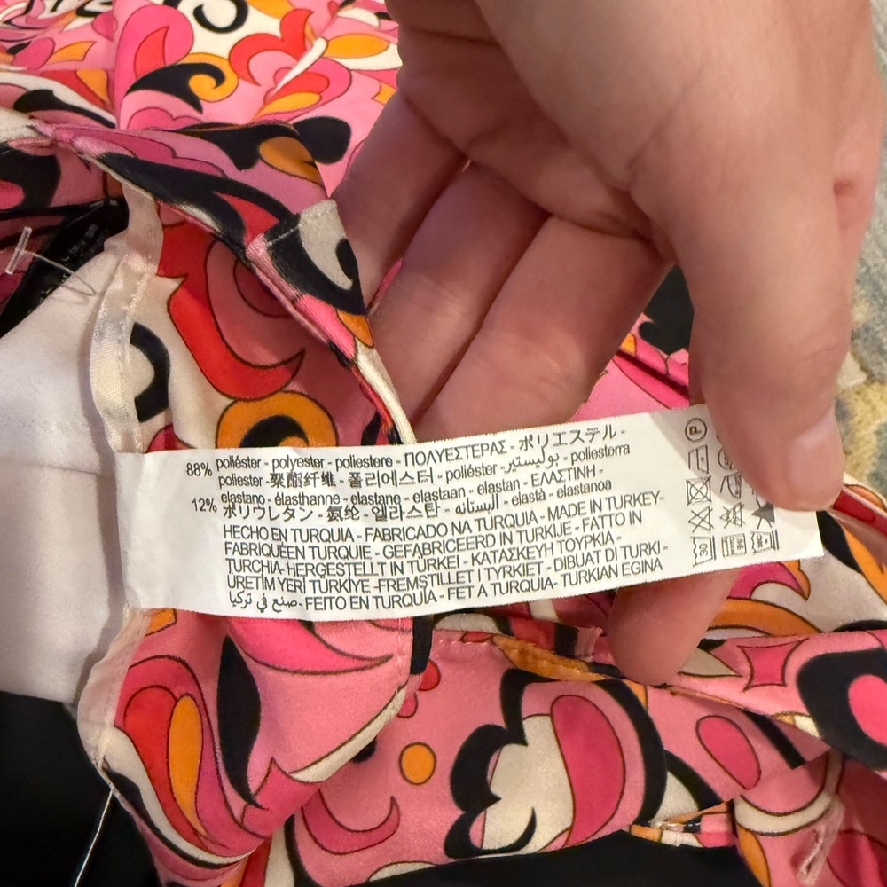 NWOT Zara Pink Psychedelic Floral Paisley Print '70s Retro Y2K Pleated Pants L - Picture 6 of 7